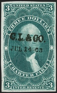 Sale 1209, Lot 1493, Revenues: First Issue Imperforate, cont. (R77a-R102a)