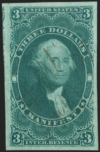 Sale 1209, Lot 1494, Revenues: First Issue Imperforate, cont. (R77a-R102a)