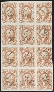 Sale 1209, Lot 1521, Revenues: First Issue Imperforate Multiples