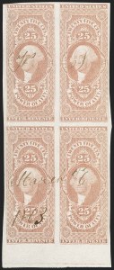 Sale 1209, Lot 1527, Revenues: First Issue Imperforate Multiples