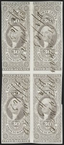 Sale 1209, Lot 1529, Revenues: First Issue Imperforate Multiples