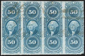 Sale 1209, Lot 1531, Revenues: First Issue Imperforate Multiples