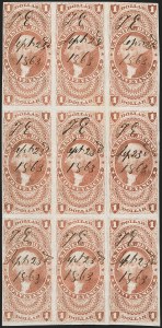 Sale 1209, Lot 1532, Revenues: First Issue Imperforate Multiples