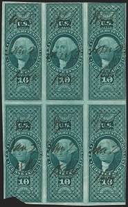 Sale 1209, Lot 1535, Revenues: First Issue Imperforate Multiples