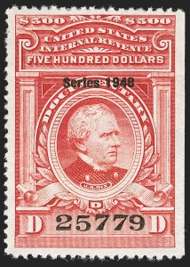 Sale 1209, Lot 1610, Revenues: Third Issue thru Documentary