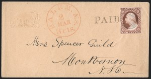 Sale 1217, Lot 577, 3c 1851-57 Issues - Unusual Postal Markings and Cancels