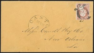 Sale 1217, Lot 585, 3c 1851-57 Issues - Unusual Postal Markings and Cancels