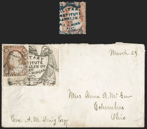 Sale 1217, Lot 588, 3c 1851-57 Issues - Unusual Postal Markings and Cancels