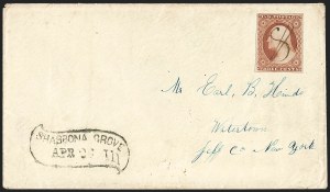 Sale 1217, Lot 592, 3c 1851-57 Issues - Unusual Postal Markings and Cancels