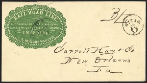 Sale 1217, Lot 610, 3c 1851-57 Issues - Railroads and Waterways