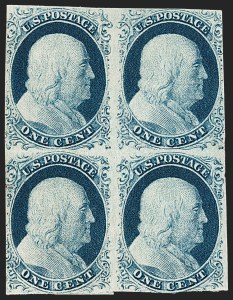 Sale 1217, Lot 712, 1c 1851-56 Issue (Scott 6-9)