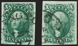 Sale 1217, Lot 735, 3c-12c 1851-56 Issue (Scott 10-17)