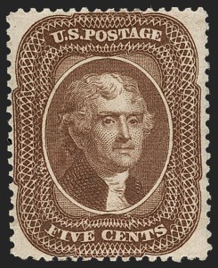 Sale 1217, Lot 781, 5c 1857-60 Issue (Scott 27-30A)