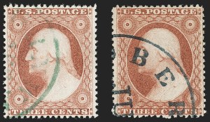Sale 1219, Lot 106, 3c 1857-60 Issue (Scott 25-26A)