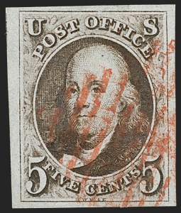 Sale 1219, Lot 12, 5c 1847 Issue (Scott 1)