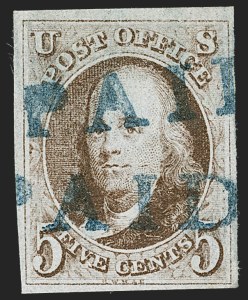 Sale 1219, Lot 18, 5c 1847 Issue (Scott 1)