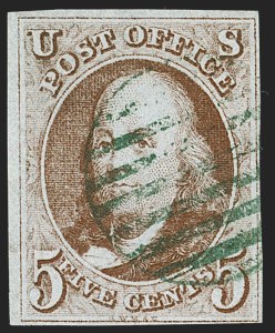 Sale 1219, Lot 21, 5c 1847 Issue (Scott 1)