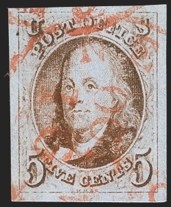 Sale 1219, Lot 24, 5c 1847 Issue (Scott 1)