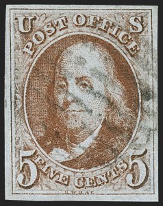 Sale 1219, Lot 30, 5c 1847 Issue (Scott 1)