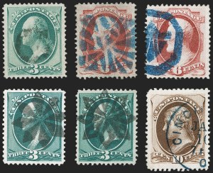 Sale 1219, Lot 354, 1870-71 National Bank Note Co. Ungrilled Issue (Scott 145-155)