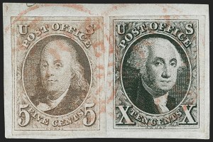 Sale 1219, Lot 41, 10c 1847 Issue and 5c-10c 1847 Covers (Scott 1-2)
