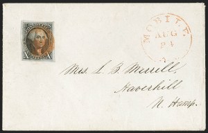 Sale 1219, Lot 45, 10c 1847 Issue and 5c-10c 1847 Covers (Scott 1-2)