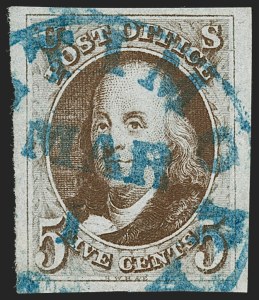 Sale 1219, Lot 5, 5c 1847 Issue (Scott 1)