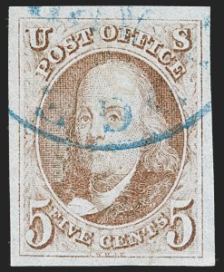 Sale 1219, Lot 8, 5c 1847 Issue (Scott 1)
