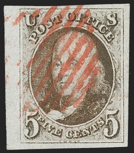 Sale 1219, Lot 9, 5c 1847 Issue (Scott 1)