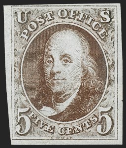 Sale 1221, Lot 1081, 1847 Issue and 1875 Reproduction (Scott 1-4)