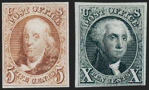 Sale 1221, Lot 1090, 1847 Issue and 1875 Reproduction (Scott 1-4)
