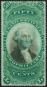 Sale 1221, Lot 1759, Revenues, Second thru Third Issues, Proprietary, Stock Transfer