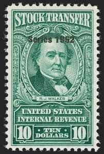 Sale 1221, Lot 1761, Revenues, Second thru Third Issues, Proprietary, Stock Transfer