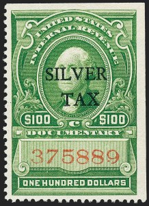 Sale 1221, Lot 1774, Revenues, Silver Tax
