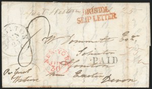 Sale 1223, Lot 8027, Transatlantic Stampless, Ship Mail