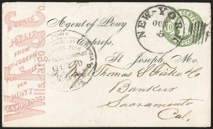 Sale 1224, Lot 278, California and Western Postal History including Pony Express