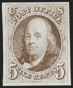 Sale 1227, Lot 2072, 5c 1847 Issue (Scott 1)