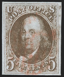 Sale 1227, Lot 2082, 5c 1847 Issue (Scott 1)