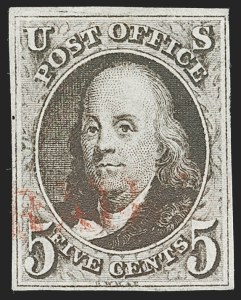 Sale 1227, Lot 2086, 5c 1847 Issue (Scott 1)