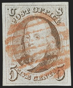 Sale 1227, Lot 2097, 5c 1847 Issue (Scott 1)