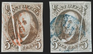 Sale 1227, Lot 2102, 5c 1847 Issue (Scott 1)