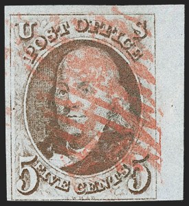 Sale 1227, Lot 2104, 5c 1847 Issue (Scott 1)