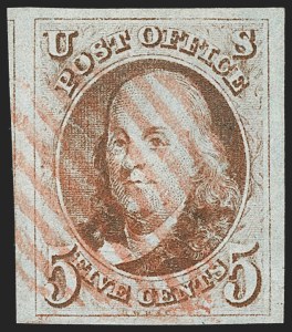 Sale 1227, Lot 2108, 5c 1847 Issue (Scott 1)