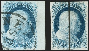 Sale 1227, Lot 2149, 1c 1851-56 Issue (Scott 5A-9)
