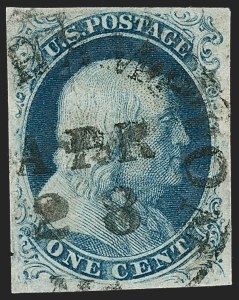 Sale 1227, Lot 2154, 1c 1851-56 Issue (Scott 5A-9)