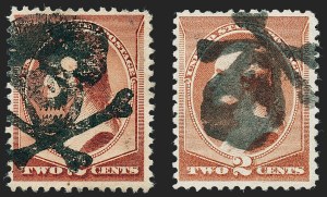 Sale 1227, Lot 2713, Fancy Cancels on the 1869 Pictorial Issue and 1870-88 Bank Notes Issues