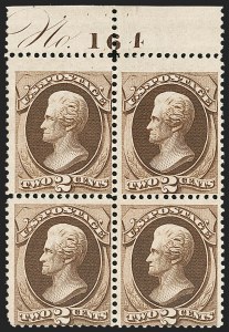 Sale 1227, Lot 3012, The Dr. Bernard S. Yudowitz Collection of Plate Blocks (Scott 11A-229)