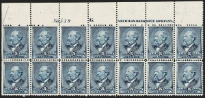 Sale 1227, Lot 3029, The Dr. Bernard S. Yudowitz Collection of Plate Blocks (Scott 11A-229)