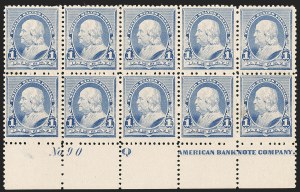 Sale 1227, Lot 3031, The Dr. Bernard S. Yudowitz Collection of Plate Blocks (Scott 11A-229)