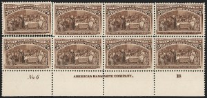 Sale 1227, Lot 3042, The Dr. Bernard S. Yudowitz Collection of Plate Blocks (Scott 230-299)